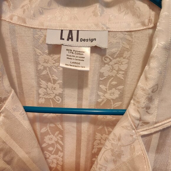 NWOT Lai Design Womens Pink Pajamas Set Size Large Cotton Blend - Picture 9 of 9